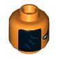 Minifig Head Deathstroke, Black Half Mask with Dark Blue Wrinkles, Black and White Pointed Left Eye Print [Hollow Stud]