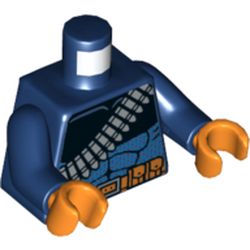 Torso Bandolier and Orange Belt with Pouches Print (Deathstroke), Dark Blue Arms, Orange Hands