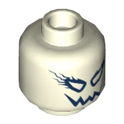 Minifig Head Electrolyzer, Eyes with Lightning Bolts, Jagged Smile Print [Hollow Stud]