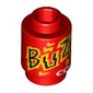 Brick Round 1 x 1 Open Stud with 'Buzz Cola' Print