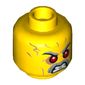 Minifig Head Professor Brainstein, Gray Eyebrows and Moustache, Red Eyes, Angry, Wrinkles Print [Hollow Stud]