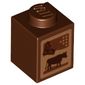 Brick 1 x 1 with Cow and Chocolate Bar (Chocolate Milk Carton) Print