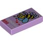 Tile 1 x 2 with Bee with Hearts and 'LET'S BEE FRIENDS' Print