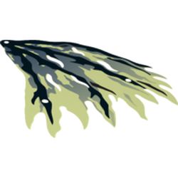 Wing, Right, with Black Limbs and Marbled Dark Blue Print