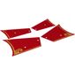 Sails, with Gold Trim and Dark Red Lines on Red Background Print [Sheet of 4]