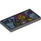 Tile 2 x 4 with Pop Star with Microphone and Music Notes on TV Screen Print