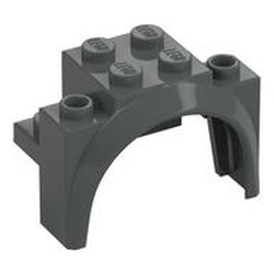 LEGO part  BRICK W/ARCH 2X4X2 1/3 in Dark Stone Grey / Dark Bluish Gray