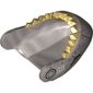 Animal Body Part, Shark Head with Gold Teeth, Rivets and '115' Print (Sharkanator)
