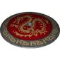 Dish 9 x 9 Inverted with Pin Hole (Radar) and Gold Dragon on Red Medallion Print