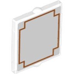 Glass for Window 1 x 2 x 2 with Translucent White Background and Red Frame Print