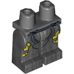 Hips and Pearl Titanium Legs with Dark Bluish Gray Armor and Yellow Honeycomb Print