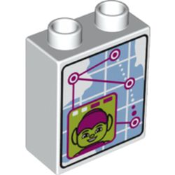 Duplo Brick 1 x 2 x 2 with Bottom Tube and Map and Green Goblin Print