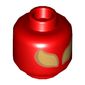 Minifig Head Iron Spider (Spider-Man), Large Gold Eyes Print [Hollow Stud]