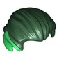 Hair Swept Back with Pointy Ears Green Print