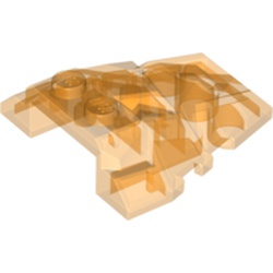 LEGO part 29383 ROOf ROCK TILE 4X4  W.ANGLE in Transparent Bright Orange/ Trans-Orange