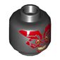 Minifig Head Darth Maul, Red Face, Evil Smile Print [Hollow Stud]