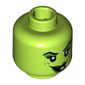 Minifig Head Wacky Witch, Green Lips, Eye Shadow, Wart and Wrinkles, Smile with One White Tooth