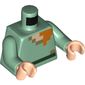 Torso Pixelated Shirt with Orange, Olive Green, Light Nougat Squares, and Dark Green Belt Print, Sand Green Arms, Light Nougat Hands