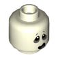 Minifig Head Specter, Dark Bluish Gray around Eyes and Open Mouth Lopsided Print [Hollow Stud]