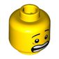 Minifig Head Plant Monster, Mouth Open Scared, White Pupils and Raised Eyebrows Print [Hollow Stud]