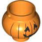 Minifig Pot Small with Handle Holders and Jack O' Lantern with Angular Eyes Print