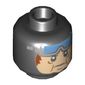 Minifig Head Headless Horseman (Elwood Crane), Balaclava, Light Bluish Gray Face with Puffy Cheeks, Blue Goggles Print [Hollow Stud]