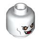 Minifig Head Vampire (Bob Oakley), Dual Sided, Fangs, Yellow Eyes, Mouth Open / Balaclava, Light Nougat Face with Thick Eyebrows Print [Hollow Stud]