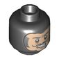 Minifig Head Ghost (Bluestone the Great), Balaclava, Nougat Face with Bared Teeth, Black Thin Moustache Print [Hollow Stud]
