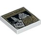 Tile 2 x 2 with Paper Clip, Pumpkin Jack O' Lantern Image and 'STOLEN TROPHY' Newspaper Article Print