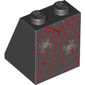 Slope 65° 2 x 2 x 2 with Bottom Tube with Red Spider Web and 2 Silver Spiders Print