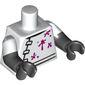 Torso, Dual Molded Arms, Lab Coat with Magenta Stains Print, White Sleeves Pattern, Black Arms and Hands