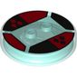 Function Brick Round 4 x 4 x 2/3 with 2 Studs and Red and Black Diamonds Print