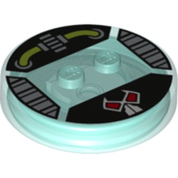 Function Brick Round 4 x 4 x 2/3 with 2 Studs and Bane Mask with Wires, and Gears Print
