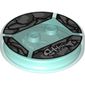 Function Brick Round 4 x 4 x 2/3 with 2 Studs and White Fish Skeleton and Gray Stones Print
