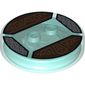Function Brick Round 4 x 4 x 2/3 with 2 Studs and Copper Borders and Symbols Print