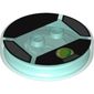 Function Brick Round 4 x 4 x 2/3 with 2 Studs and Lime Crystal Ball Print
