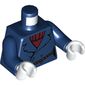 Torso Jacket, Tatty with Rope Belt and Dark Red Turtle Neck Sweater Print, Dark Blue Arms, White Hands