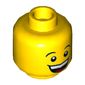 Minifig Head Bluecoat Soldier, Large Smile / Sad with Tear