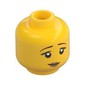 Minifig Head, Brown Eyebrows, Peach Lips, Pensive Smile / Scared Print