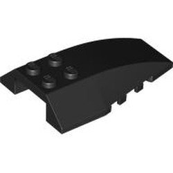 LEGO part 8132 BRICK 4X6 W/ BOW, W/ ANGLE in Black