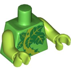 Torso Plant Vines with Thorns and Green and Lime Leaves Print, Lime Arms and Hands