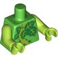 Torso Plant Vines with Thorns and Green and Lime Leaves Print, Lime Arms and Hands