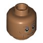 Minifig Head First Order Officer, Dark Gray Eyebrows, Cheeks, Forehead and Chin Lines, Shadows Under Eyes Print [Hollow Stud]