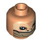 Minifig Head Resistance Ground Crew, Large Black Eyes and Nostrils and Olive Green Lower Face Veil Print [Hollow Stud]
