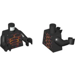 Torso Orange Lava Cracks Print (Moltor), Black Arms and Hands