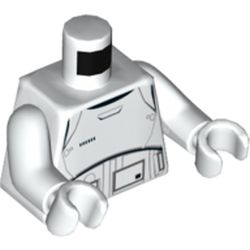 Torso Armor with Black, Gray and Dark Gray Lines Print, White Arms and Hands