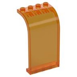 LEGO part 35251 WALL ELEMENT W. CURVE 3X4X6 in Transparent Bright Orange/ Trans-Orange