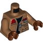 Torso Jacket with Pockets, Zipper and Gadgets, Black Undershirt Print, Medium Nougat Arms, Reddish Brown Hands