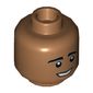 Minifig Head Raj Koothrappali, Dual Sided, Eyebrows, Open Mouth Smile / Worried [Hollow Stud]