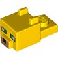Animal Body Part, Cat Head 1 x 2 with Cube with Ears, Nose and Pixelated Face print (Ocelot)